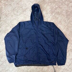 The North Face Rain Jacket Men's XL Navy Blue Hooded Full Zip Lightweight